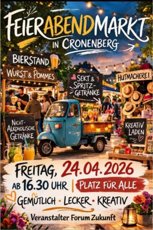 Plakat Feierabendmarkt Cronenberg